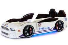 Детская кровать машина Police 500 Full Extra White 190х90 см